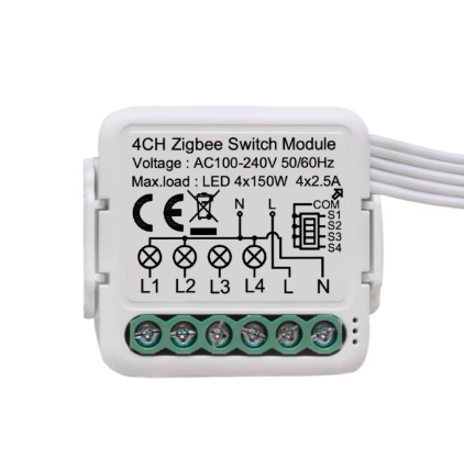 4" Zigbee Smart Touch Panel + 1-Gang Switch + 1-way light dimming